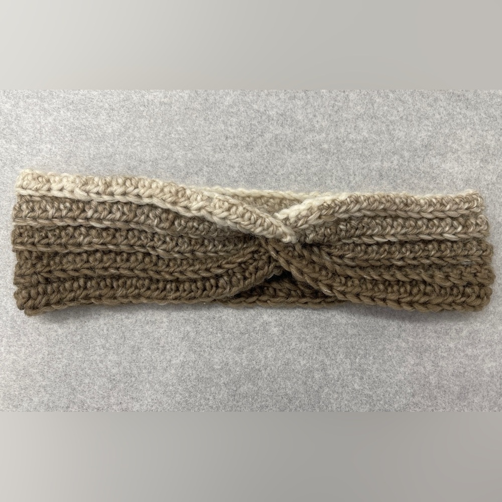 Women’s Wool Headband/Ear Warmer In Beige to Brown Ombré